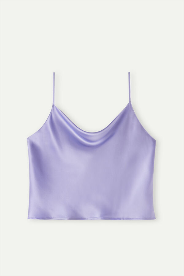 Top cropped de seda