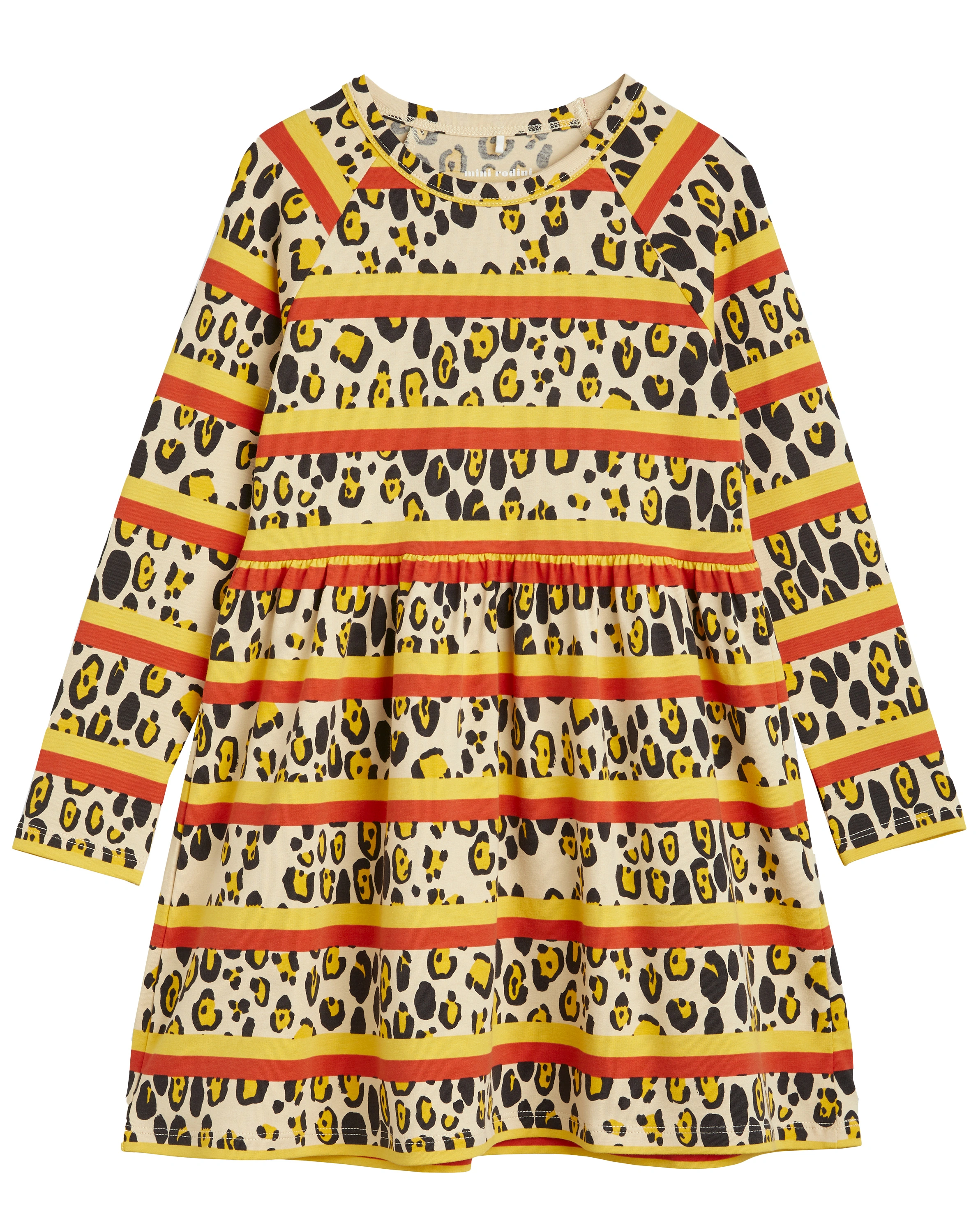 Langarmkleid LEOPARD STRIPE AOP in multi