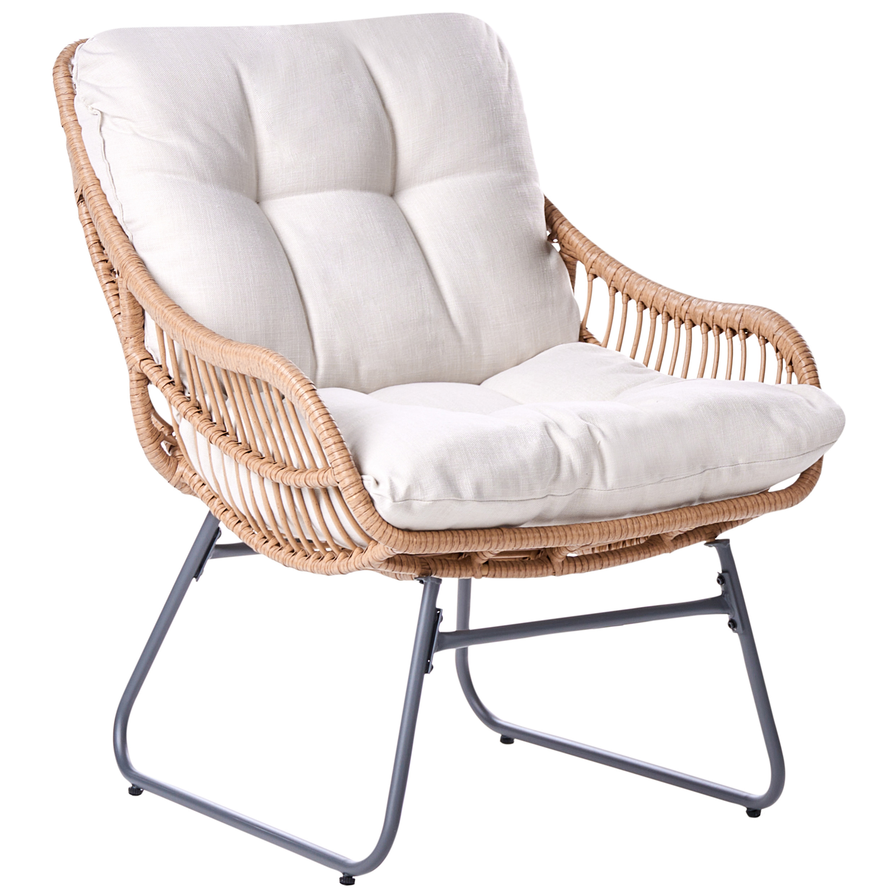 Beliani - MESTRE - Tuinstoel  - Lichtbeige - PE rotan