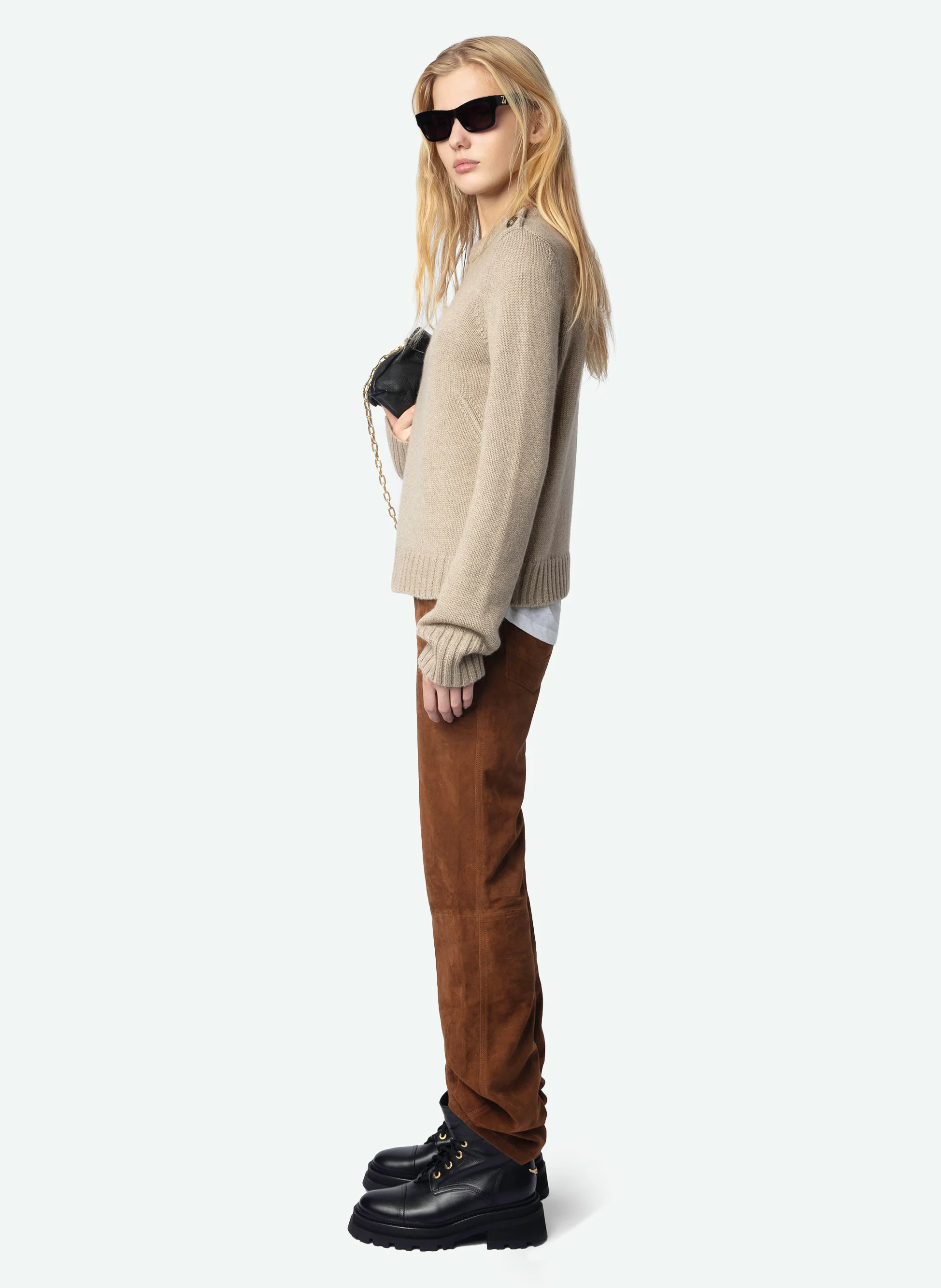 MALTY - Pull droit en cachemire | Beige