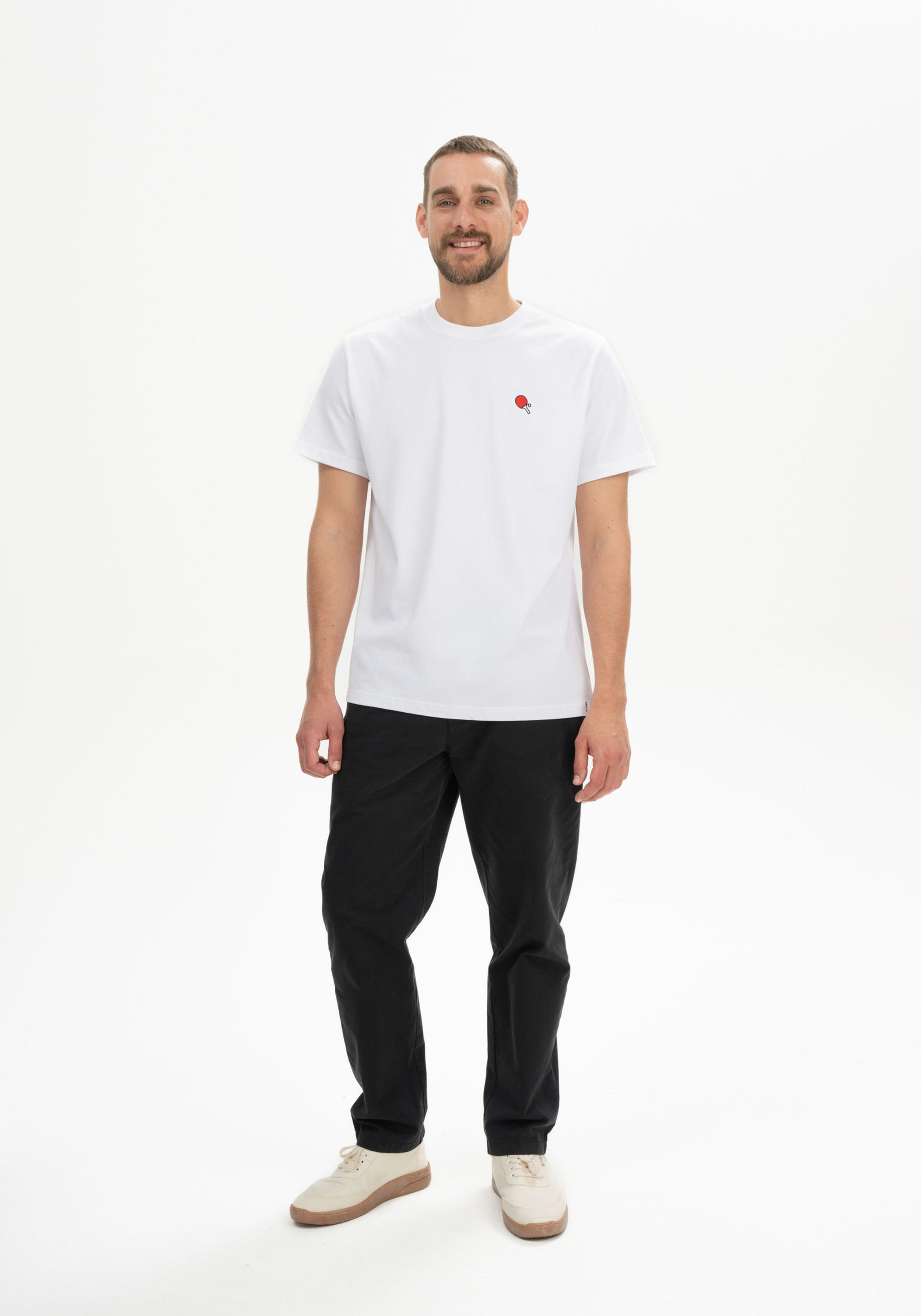 Mela T-Shirt Pravin Embroidery Weiss/Pin-Pong