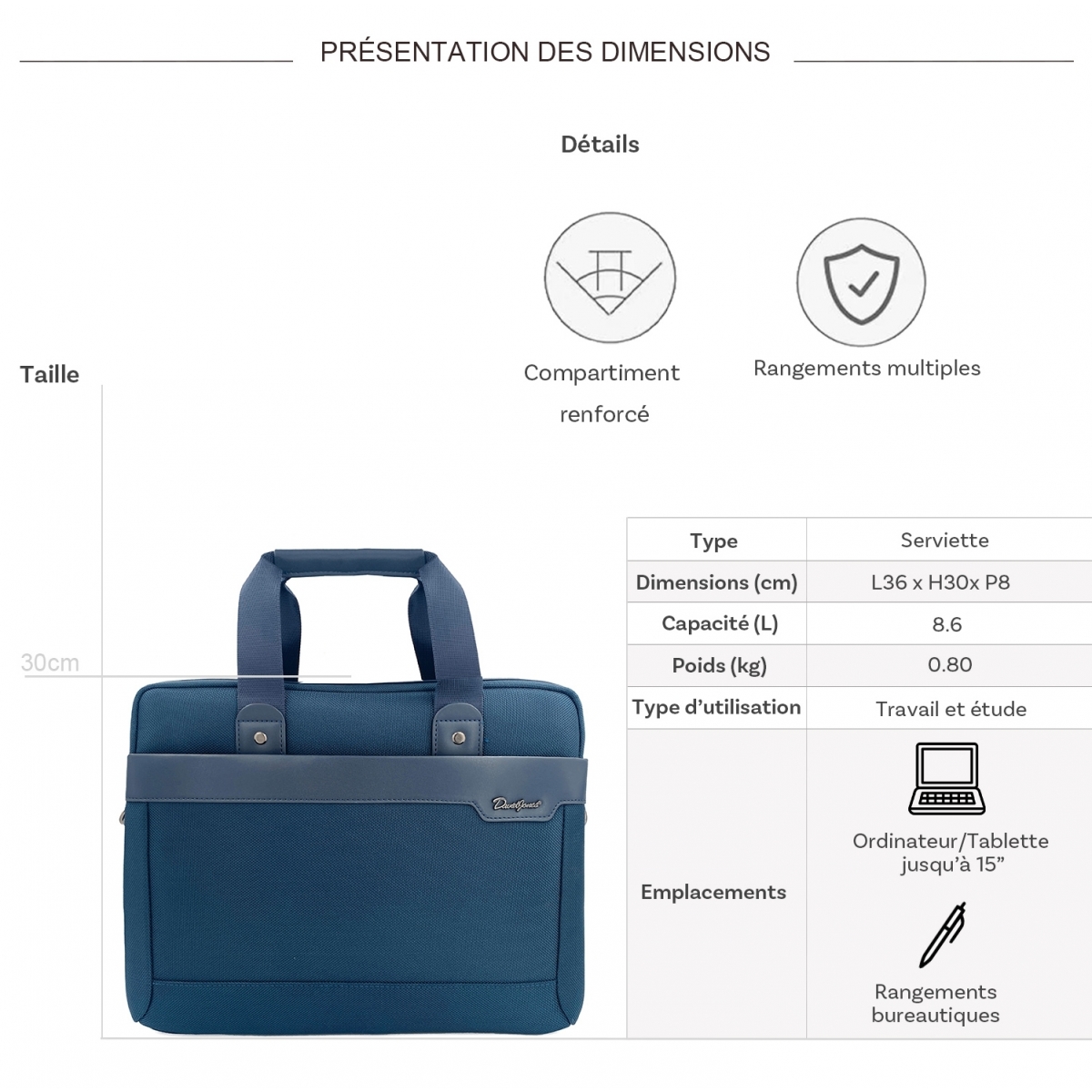 David Jones Serviette porte-ordinateur David Jones 15