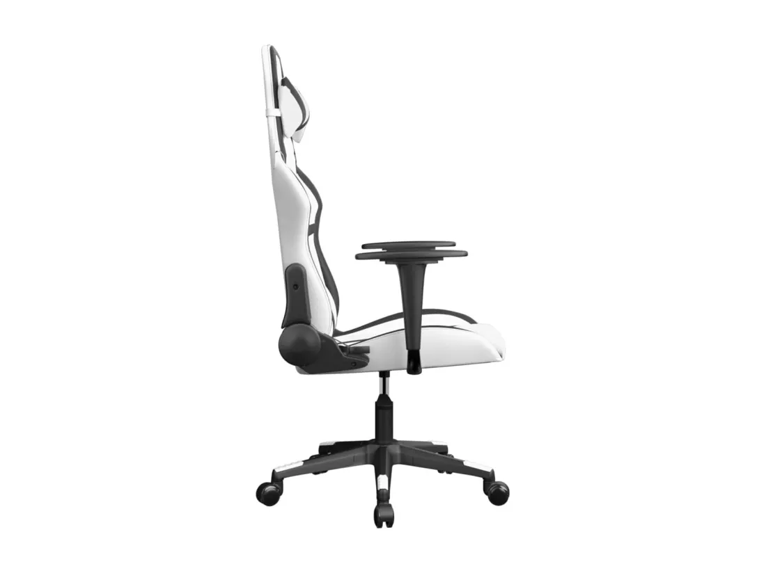 Chaise de jeu de massage Blanc et noir Similicuir