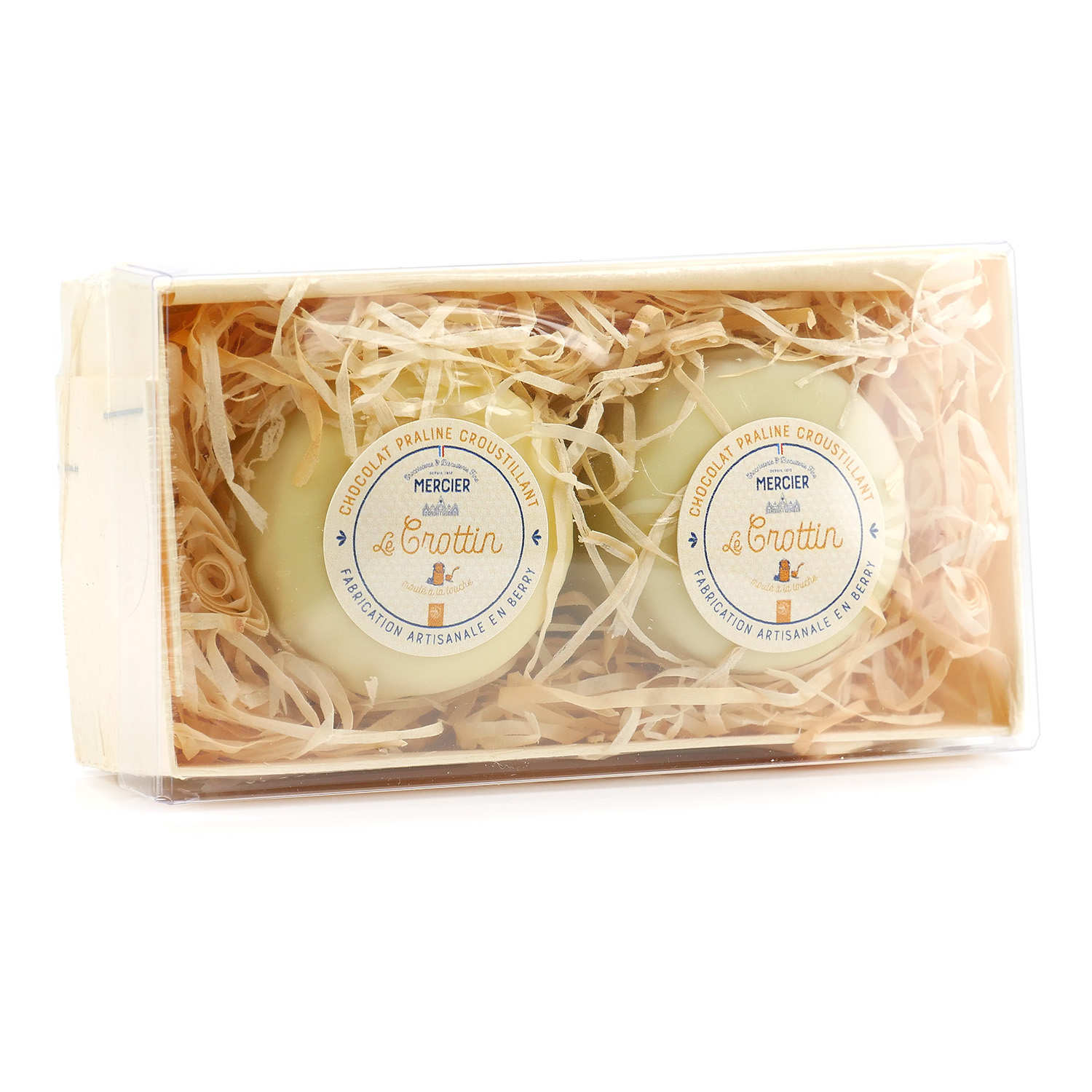 2 crottins - fromages en chocolat au praliné noix de pécan