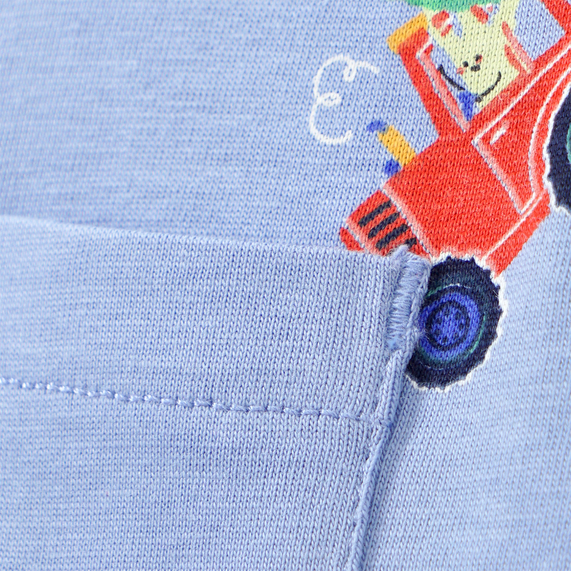 Topomini Baby T-Shirt mit Traktor-Allover hellblau