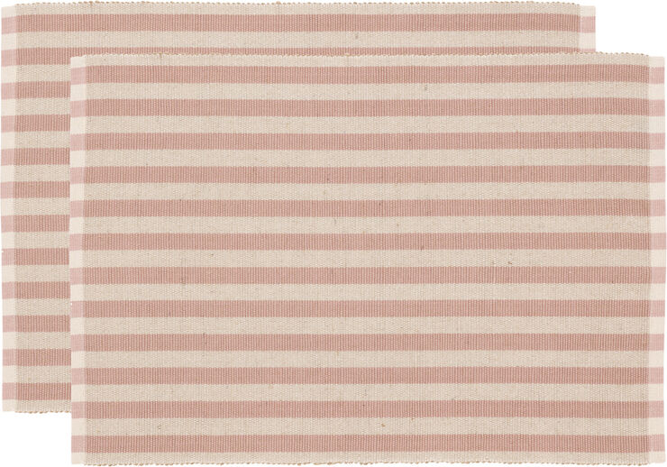 Södahl Dækkeserviet 33x48 2-pk Statement Stripe Rose Rose
