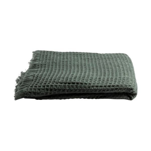 Gusta Wafel Plaid - Acryl - Donkergroen