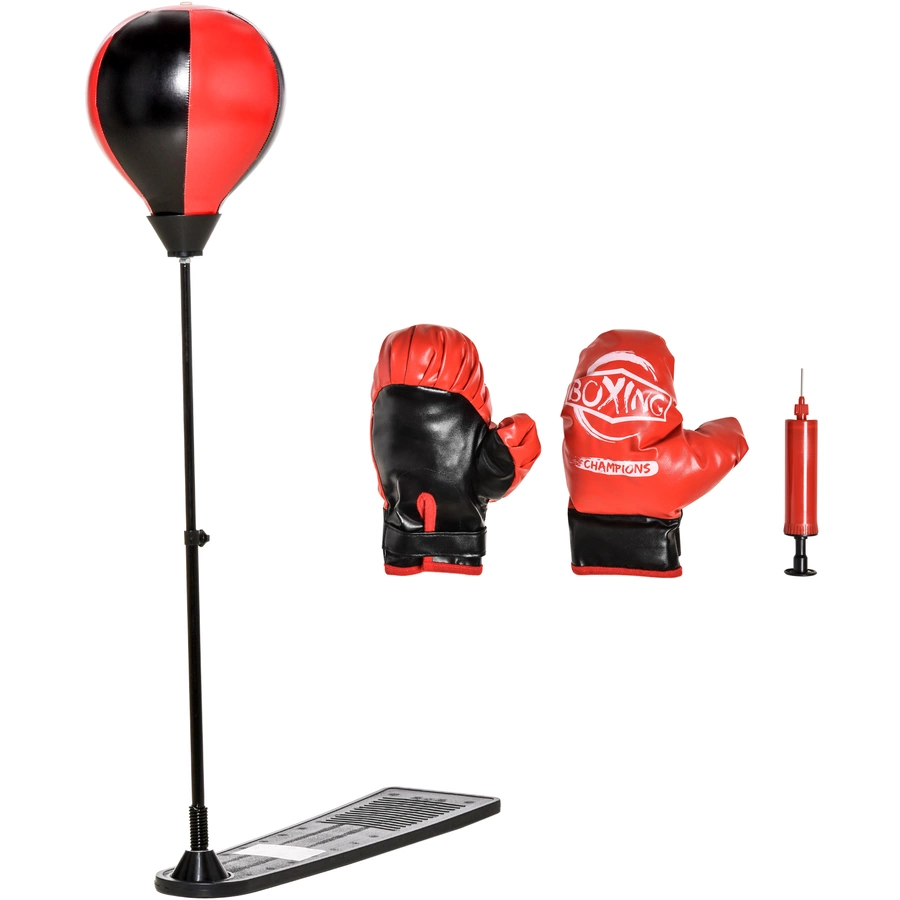 HOMCOM Aufblasbarer Punchingball mit Kinder-Boxhandschuhen bunt
