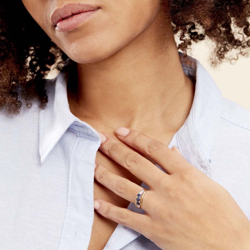 Bague Or Jaune Abelard Saphirs Diamants