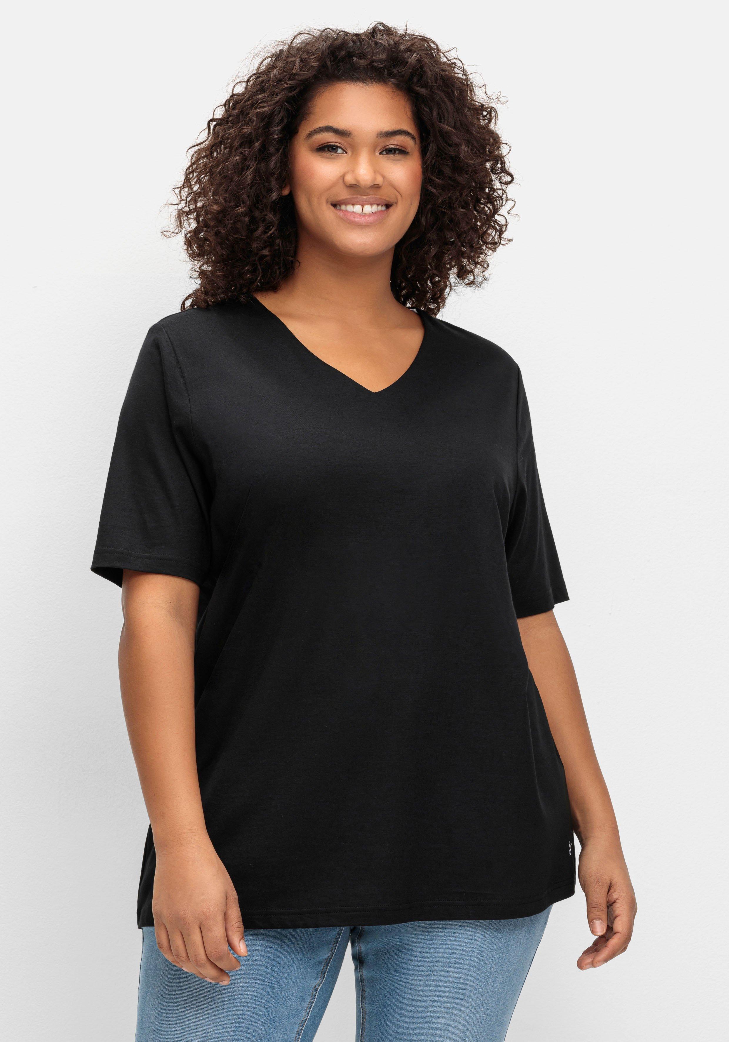 T-Shirt mit doppellagigem Vorderteil