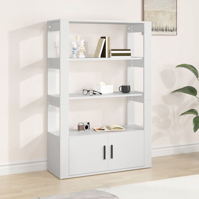 vidaXL - Dressoir - Wit - Bewerkt Hout