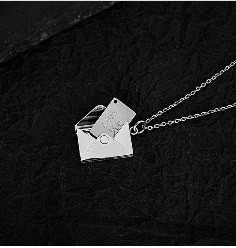 Lilafey - Liefdesbrief hanger ketting van roestvrij staal
