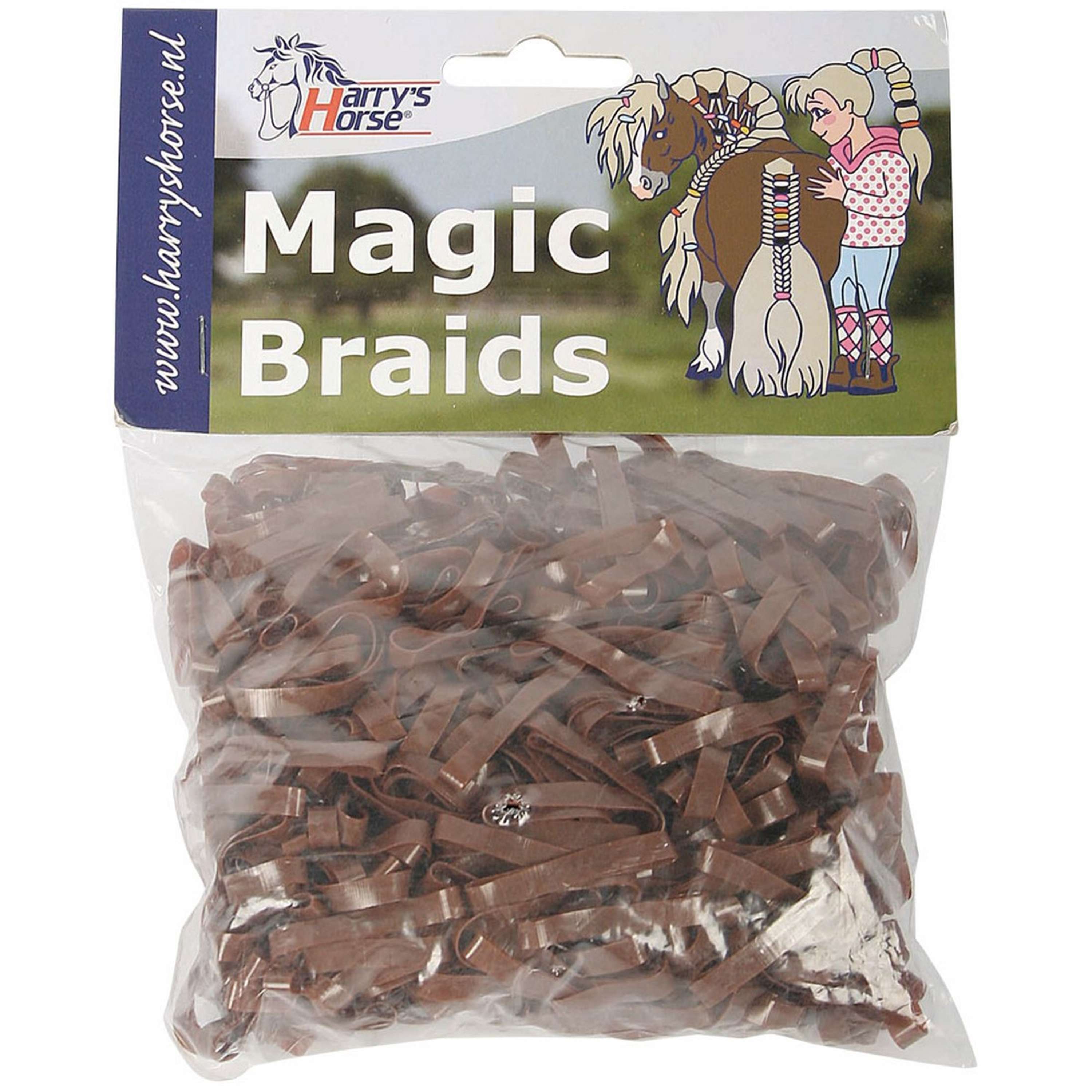 Harry's Horse Haarelastiekjes Magic Braids Zakje Bruin