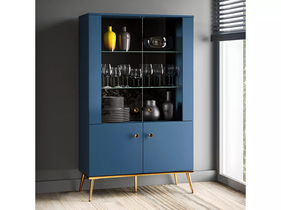 Vaissellier 4 portes Thalia Bleu