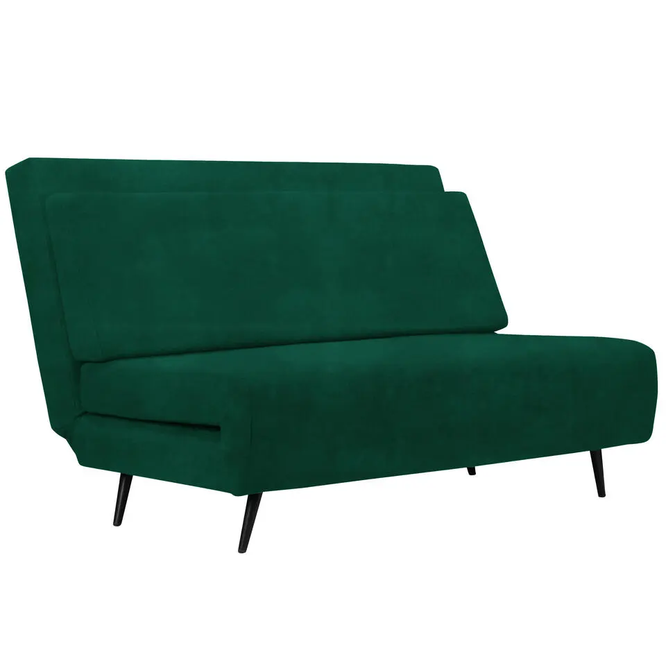 Mallory - Slaapbank 140 cm in donkergroene fluweel