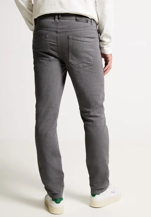 Slim Fit Hose mit Struktur - carbon grey