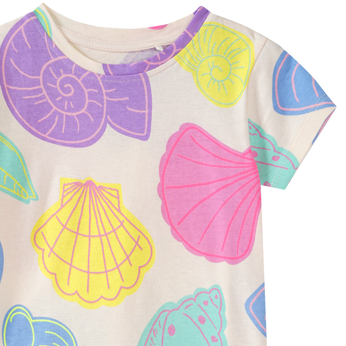 Topolino Mädchen T-Shirt mit bunten Muscheln creme