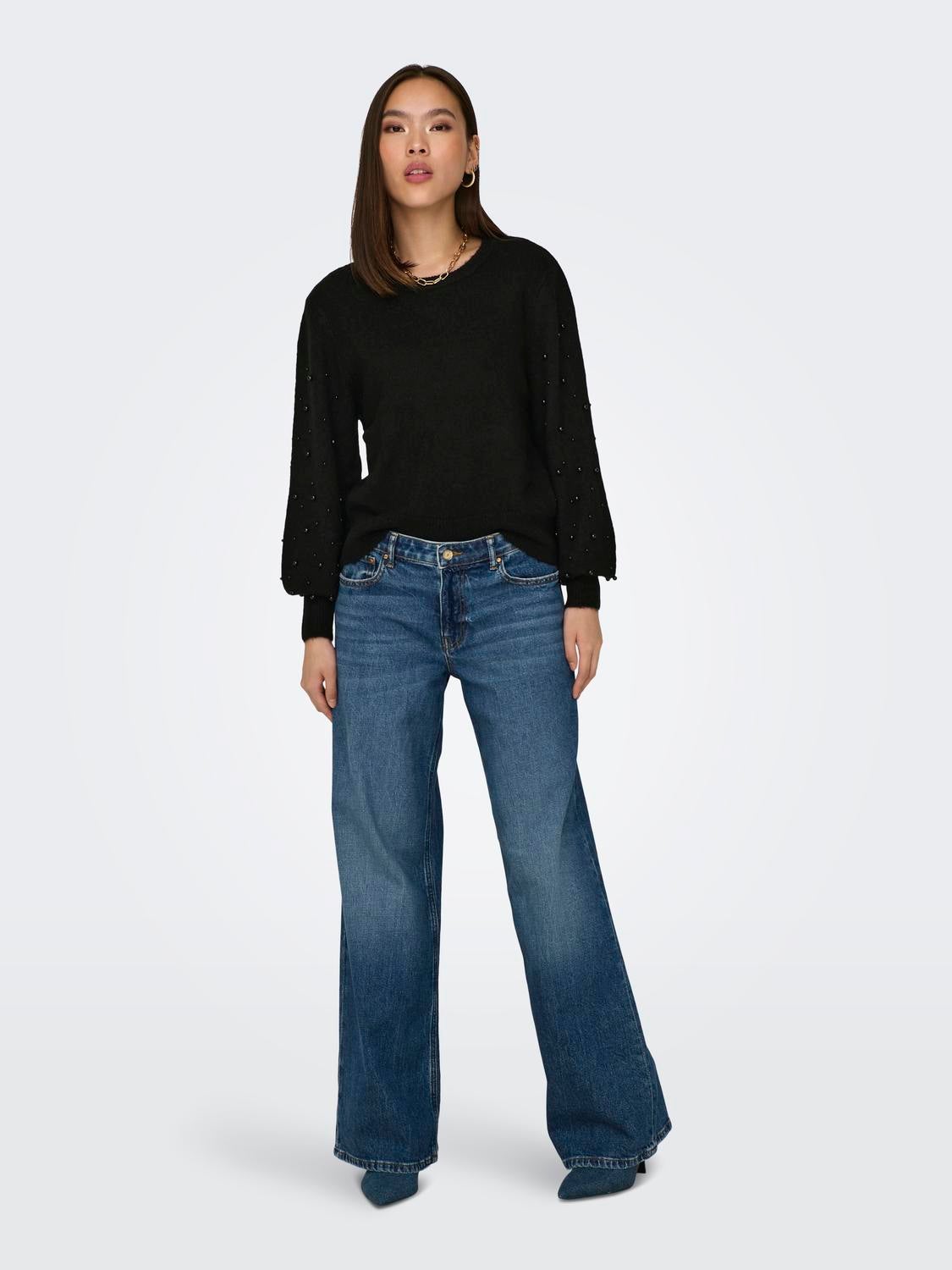 ONLKINNE Strickpullover Black