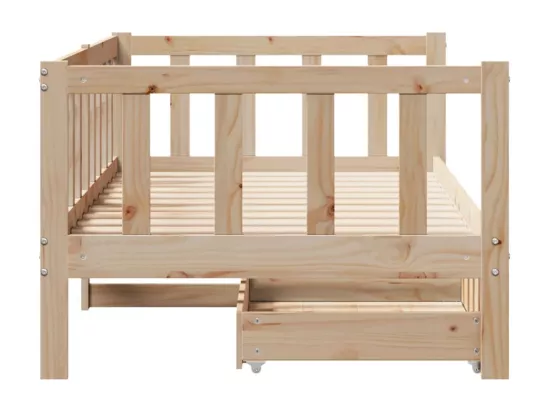Lit de jour avec tiroirs sans matelas 80x200 cm bois massif