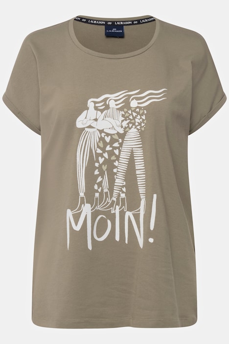 T-Shirt, oversized, Frauen Motiv, Rundhals