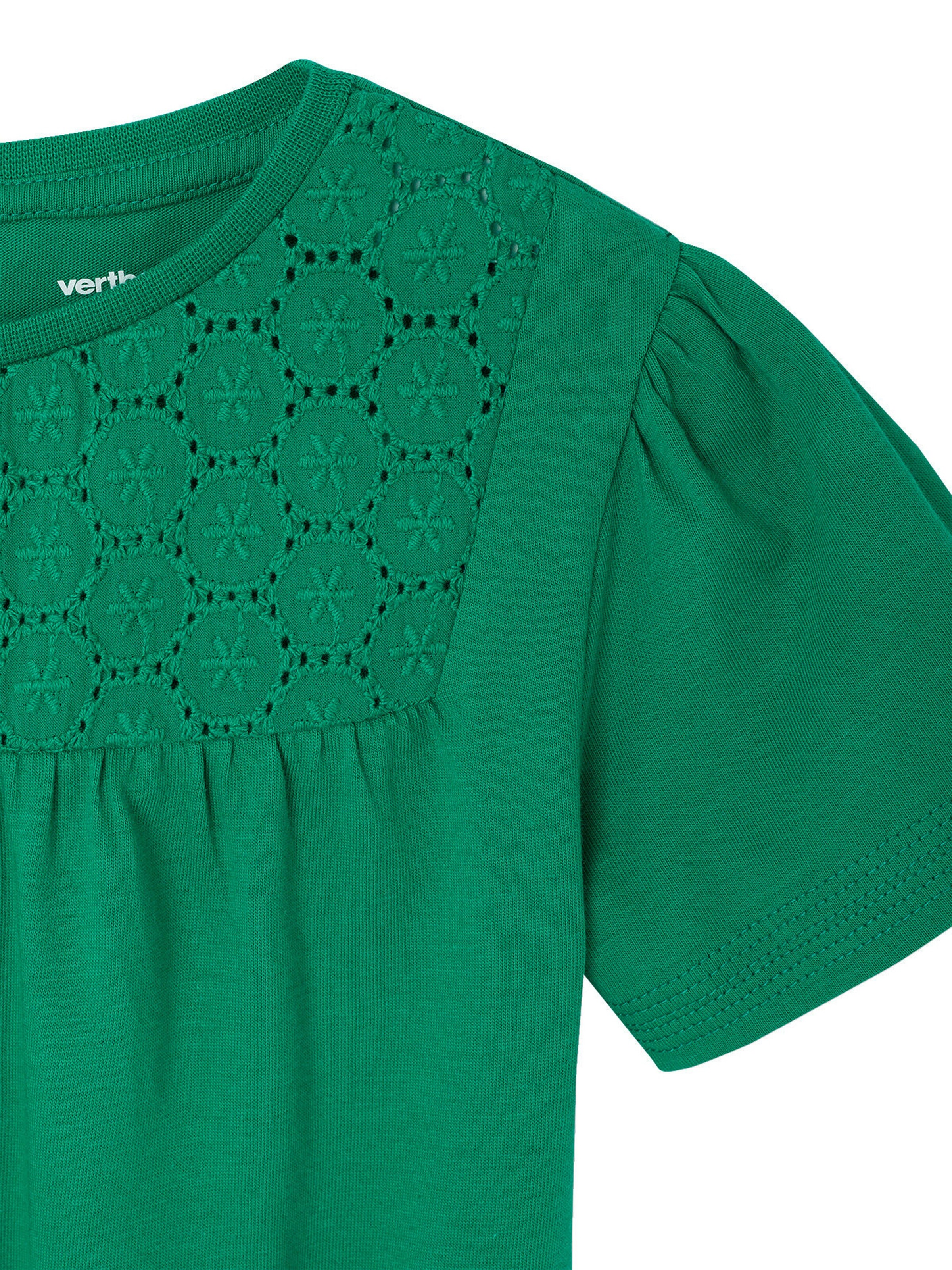 Vertbaudet Mädchen Kleid mit Makramee-Details grün