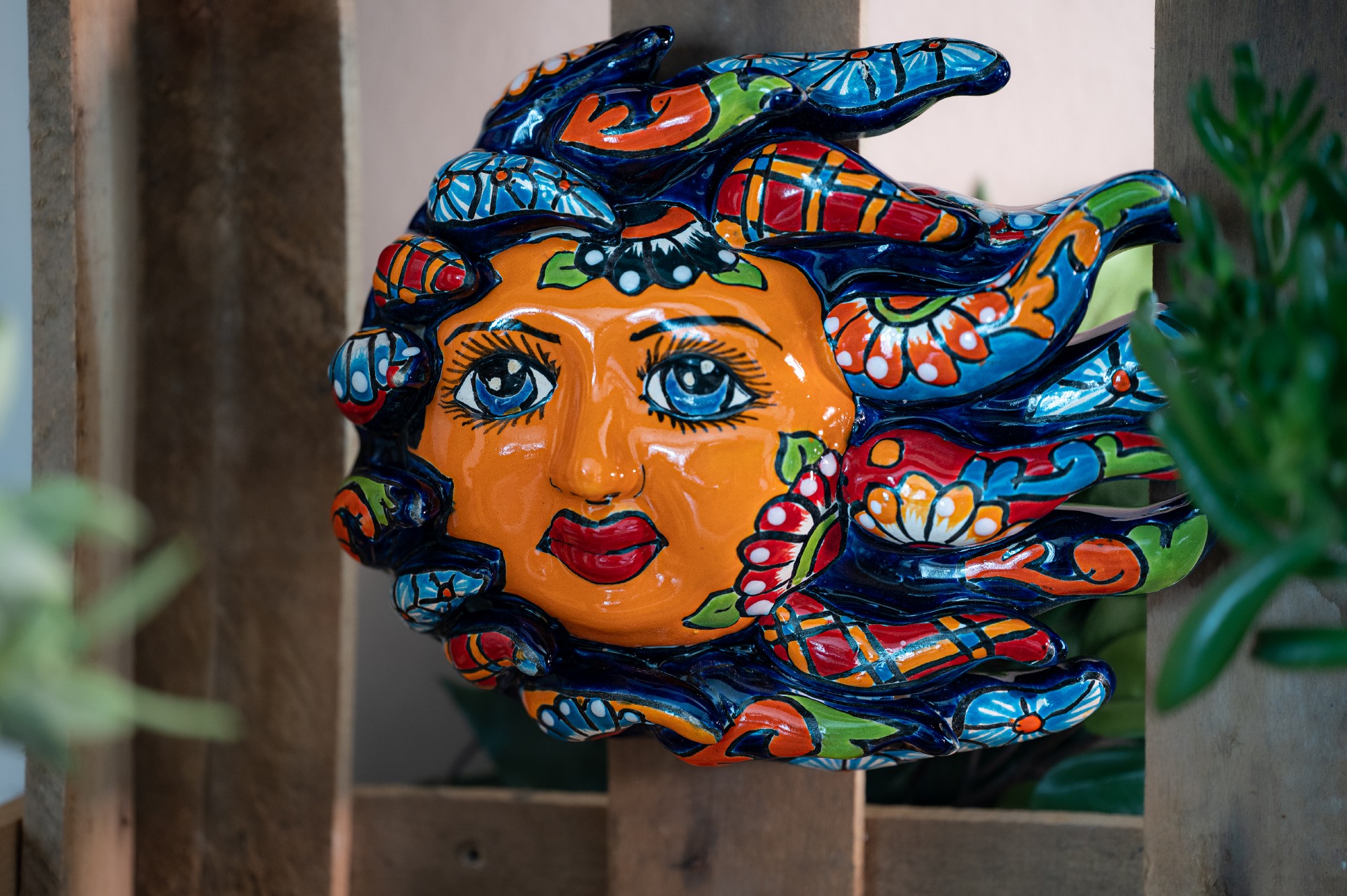 Keramik-Wandschmuck 'Grenudo', multicolor, B 24 cm, H 17 cm, L 6 cm von fischer's lagerhaus