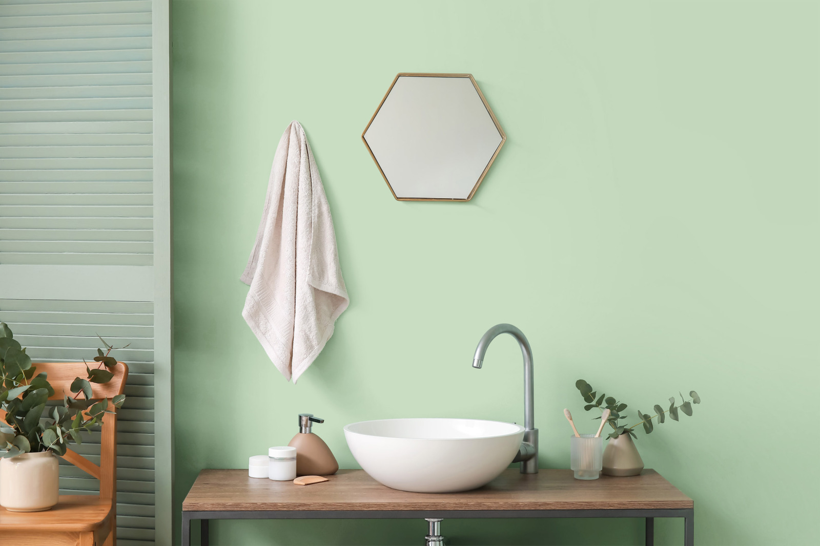 The Color Kitchen Wandfarbe Woodruff Cream - grün matt - 2,5 Liter