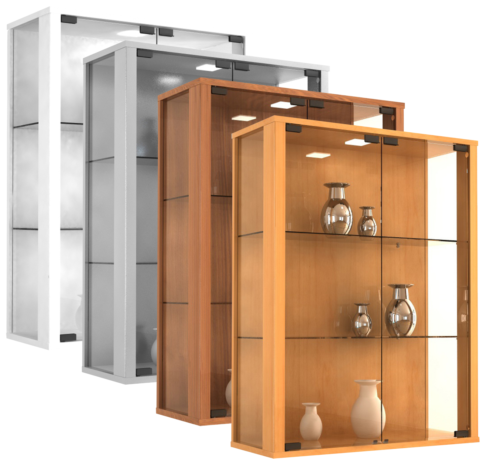 Hängevitrine UDINA - Kern-Nussbaum - 60 cm breit