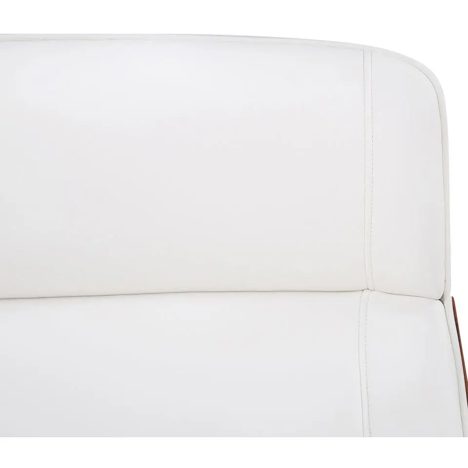 CLP Bureaustoel Varel chroom Frame - Kunstleer - walnoot/wit