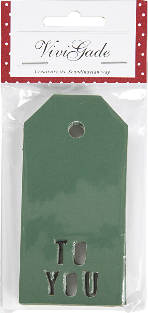 Manillamærker - To You - Str. 5X10 CM - 300 G - Grøn - 15 Stk