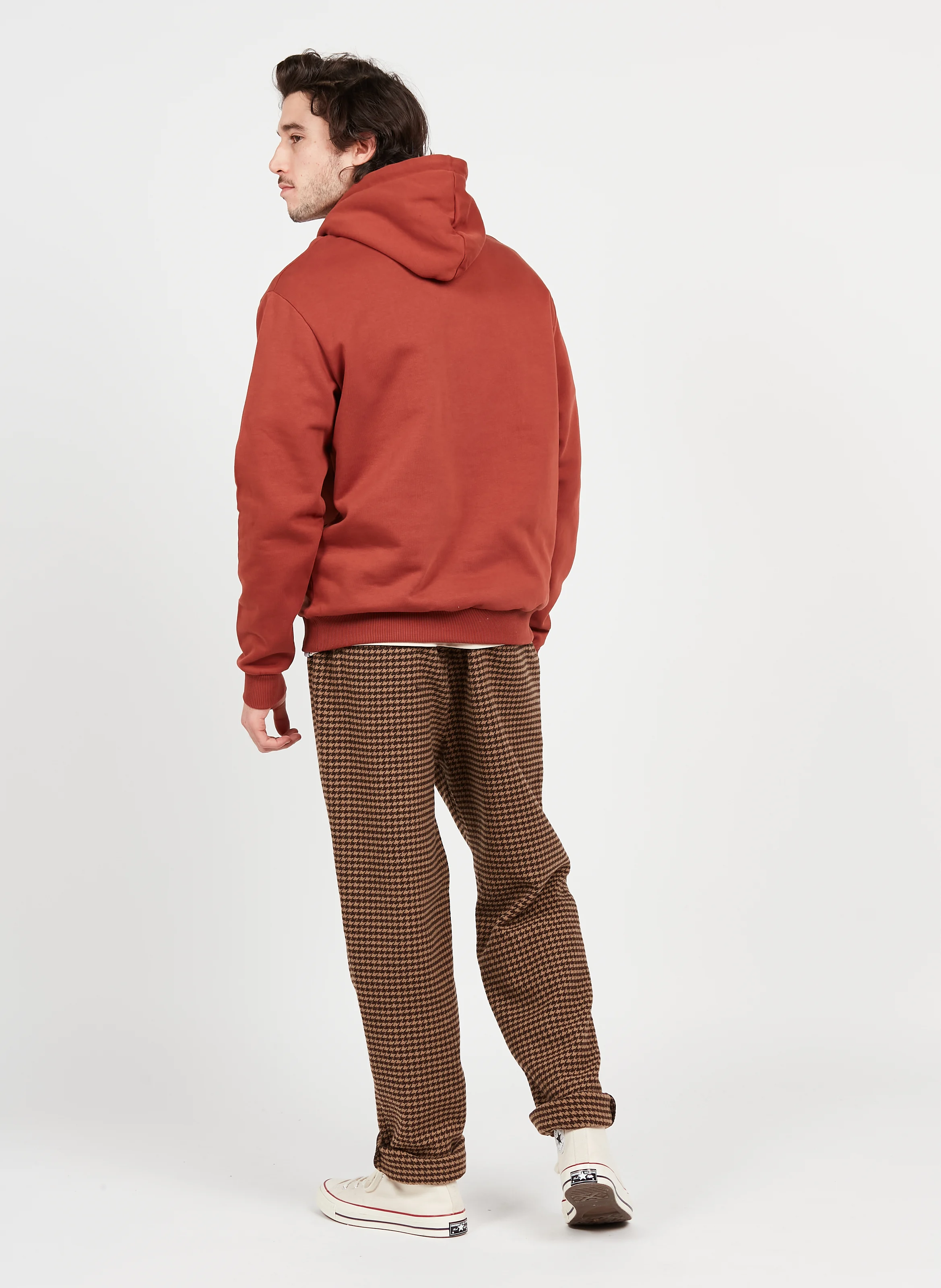 Sweat à capuche en coton| Marron
