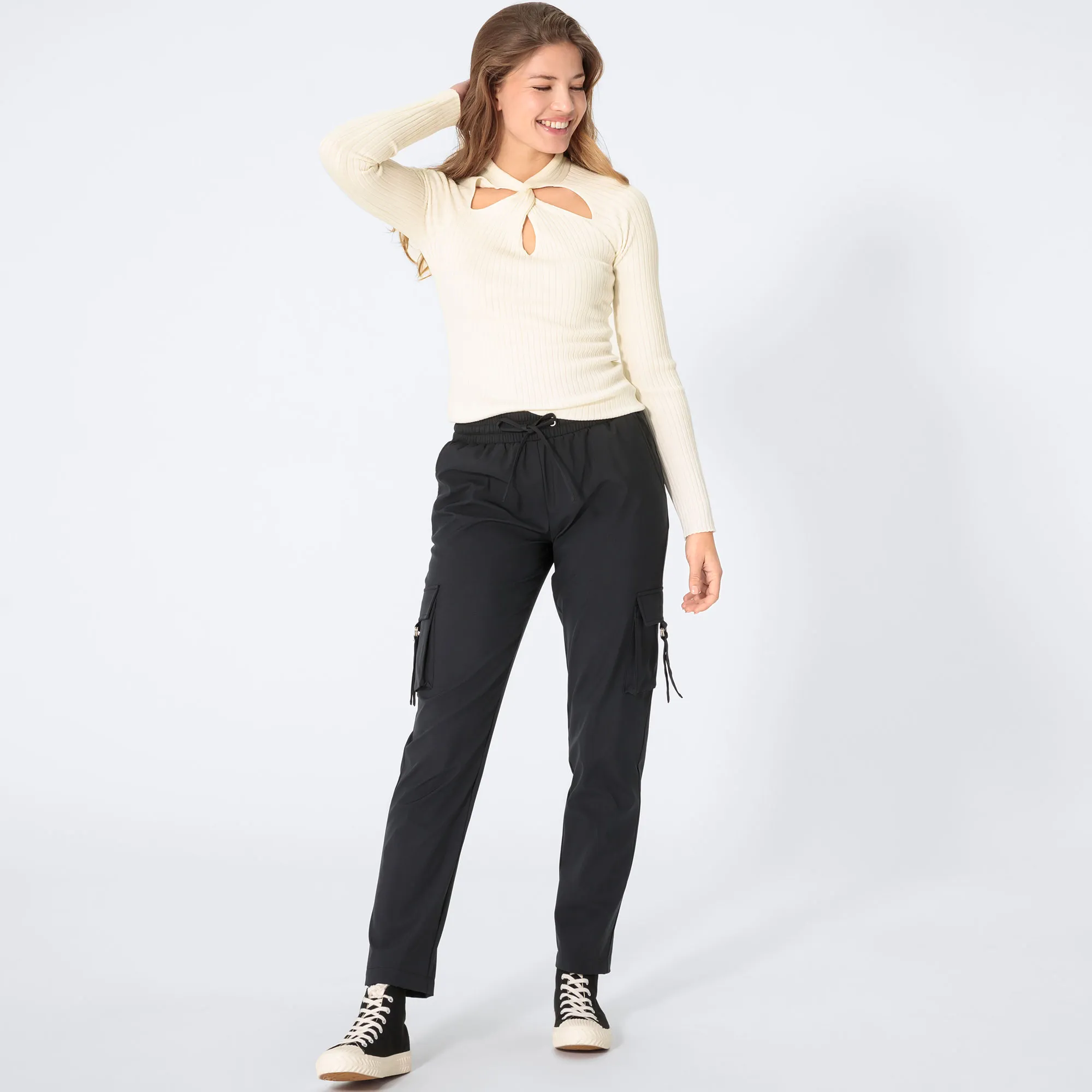 Damen-Hose mit Cargo-Taschen