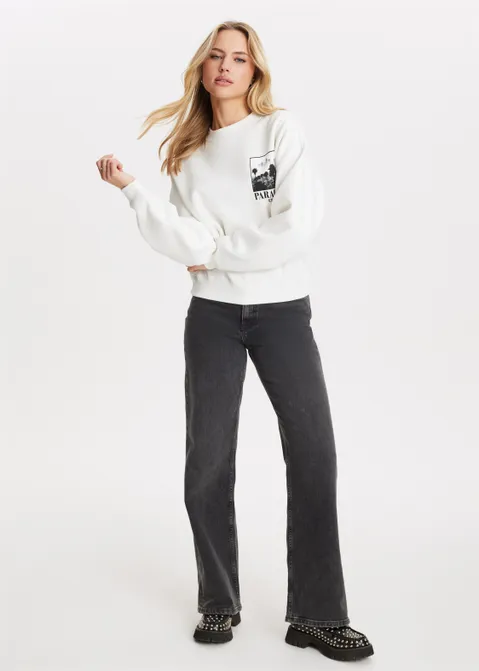Sweater met print off-white (WIT.O)