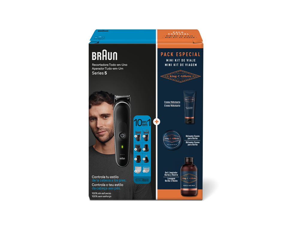 PACK APARADOR BRAUN MULTIFUNÇÕES MGK5440 MINI KIT DE VIAGEM