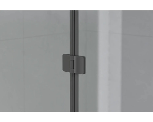 form&style 2-delige badwand DRENA 1120 x 1400 mm helder glasprofiel kleur zwart