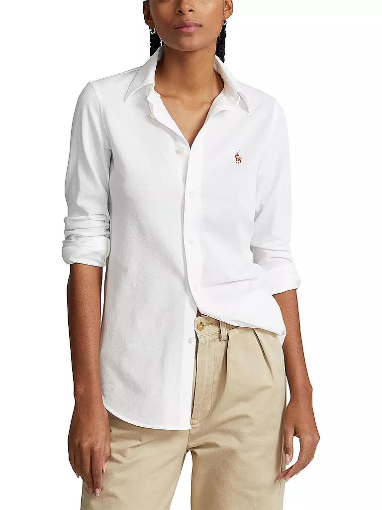 POLO RALPH LAUREN Bluse Skinny Fit HEIDI weiss