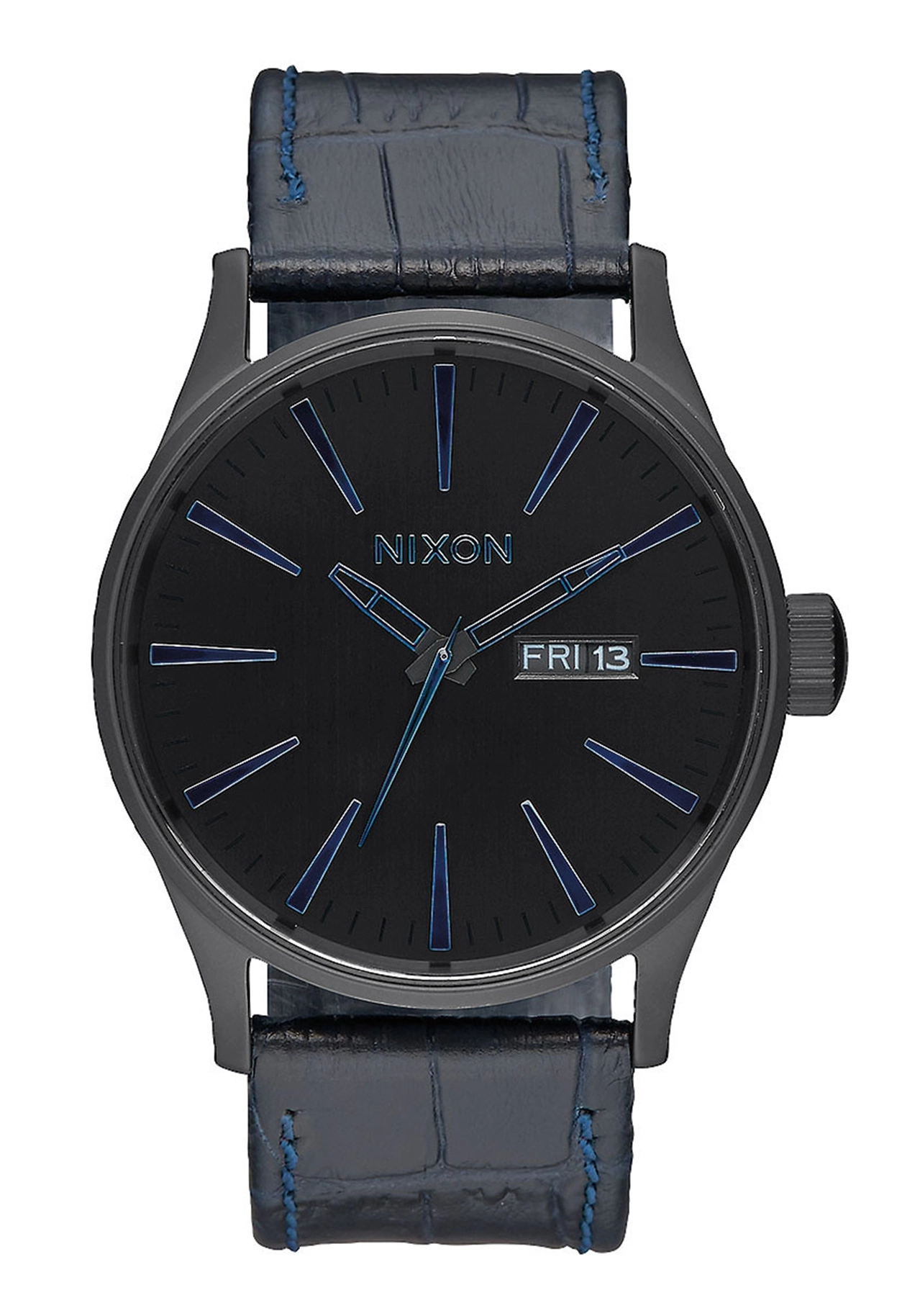 Nixon The Sentry Leather Navy Gator A1052153