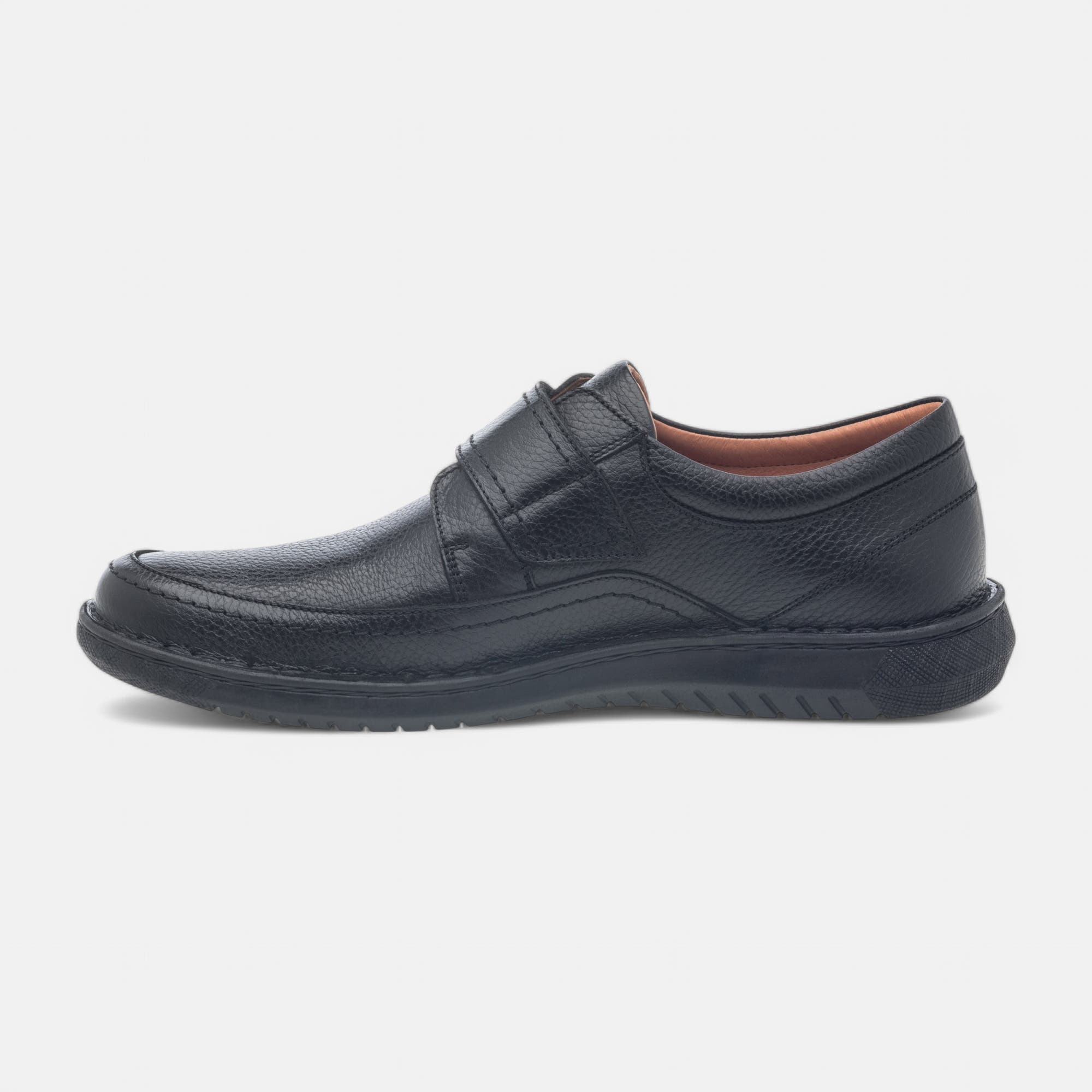 Mocassins pieds sensibles Homme en cuir noir