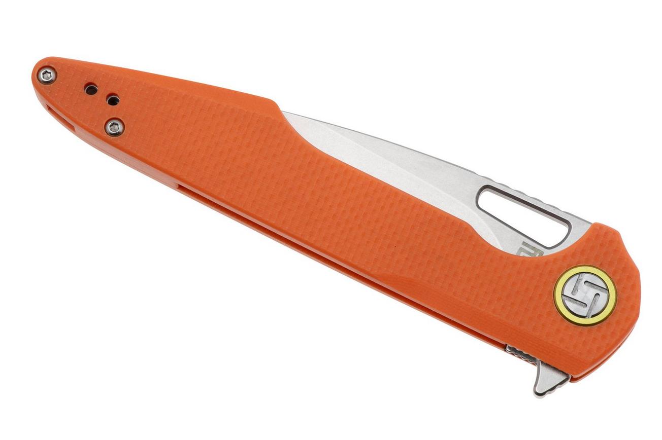 Artisan Cutlery Archaeo 1821P-OEF, Stonewashed D2, Orange G10 zakmes, Dylan Mallery design