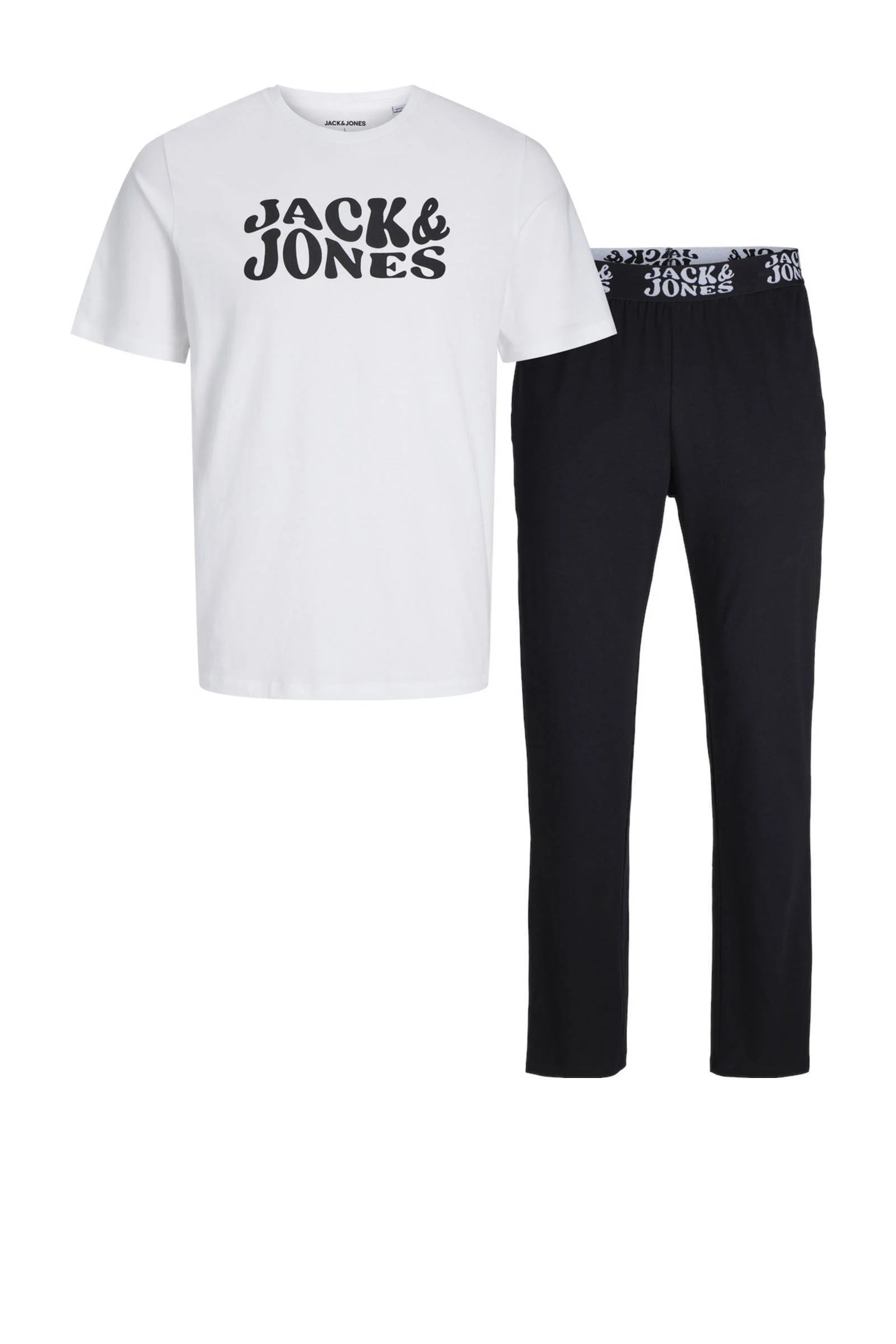 JACK & JONES pyjama JACELTON wit/zwart