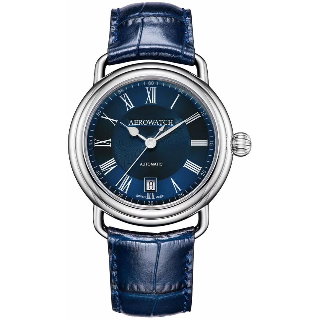 Aerowatch 1942 Automatic Leder blau