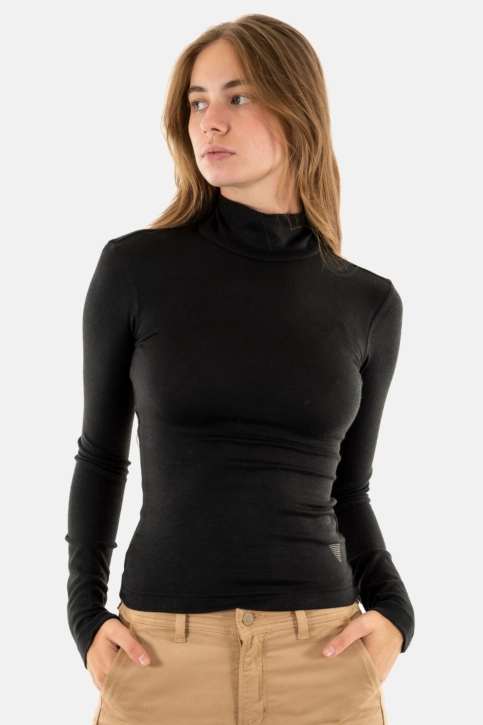 Tee shirt manches longues guess jeans anita jblk jet black a996