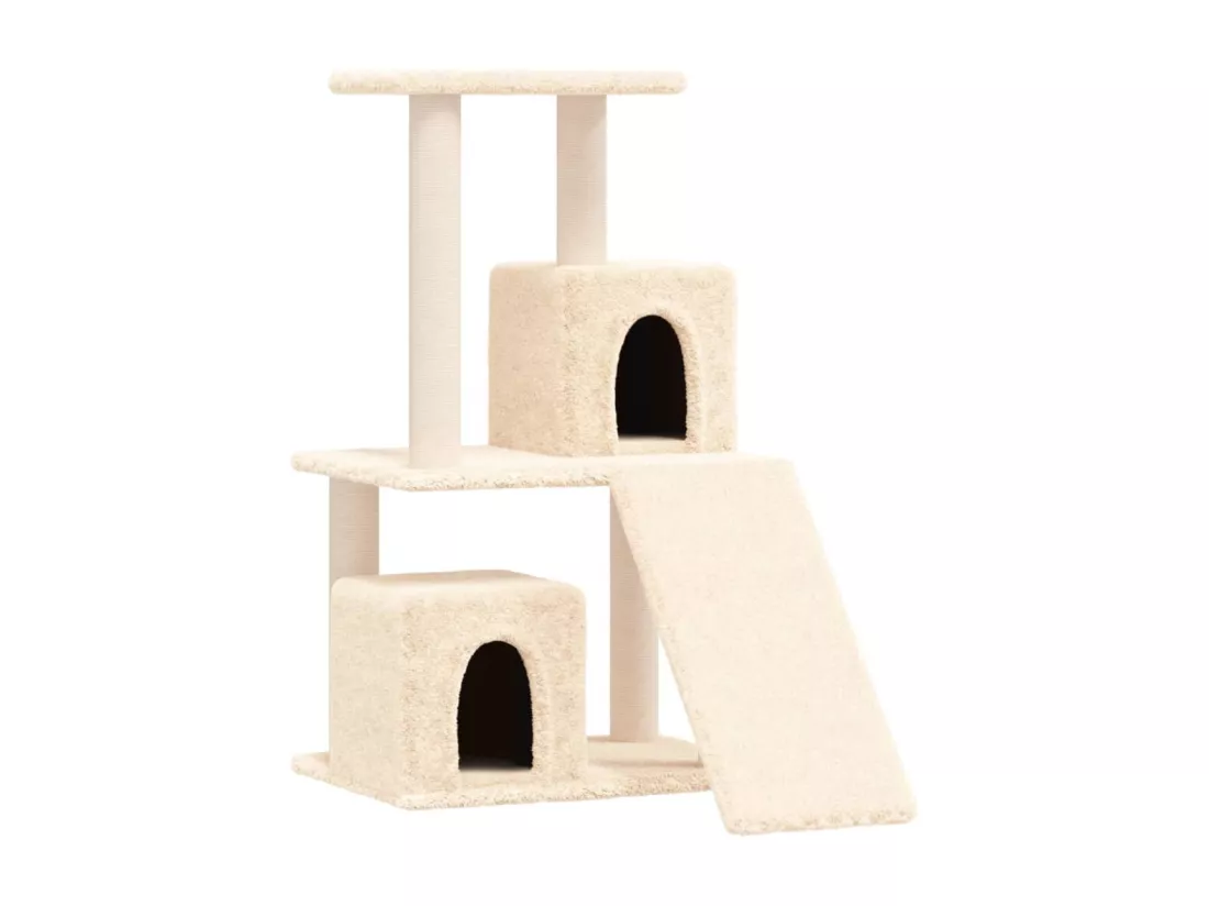 Arbre à chat avec griffoirs en sisal Crème 82 cm