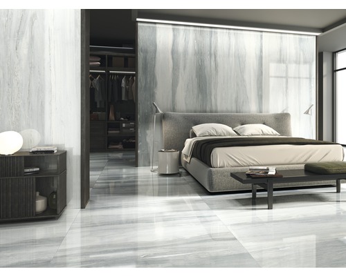 XXL porseleinen steengoed wand- en vloertegel Marblewood Perla gepolijst 120 x 260 cm 7 mm