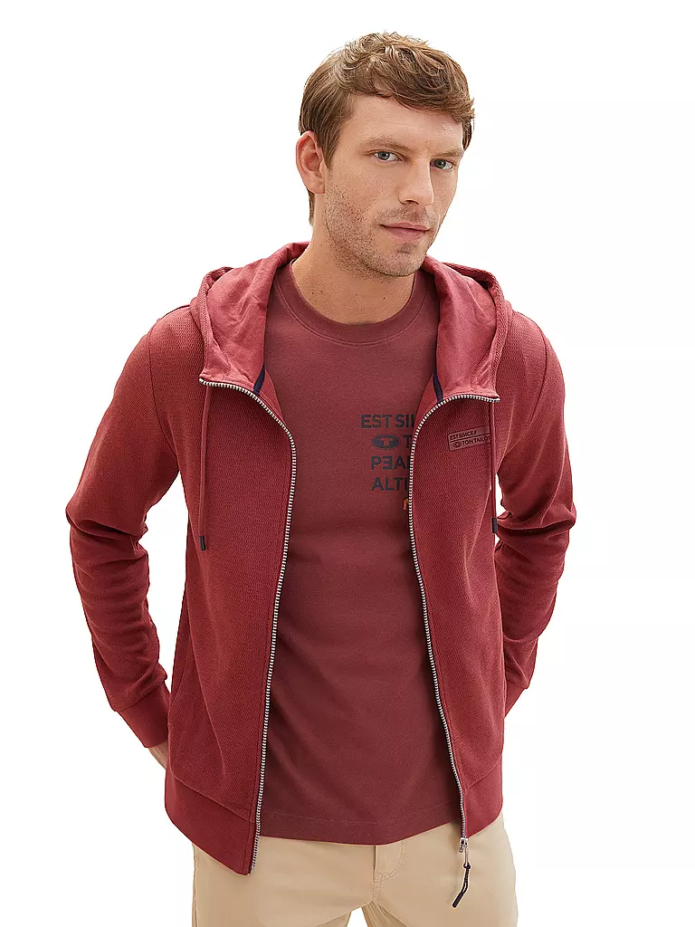 TOM TAILOR Sweatjacke dunkelrot