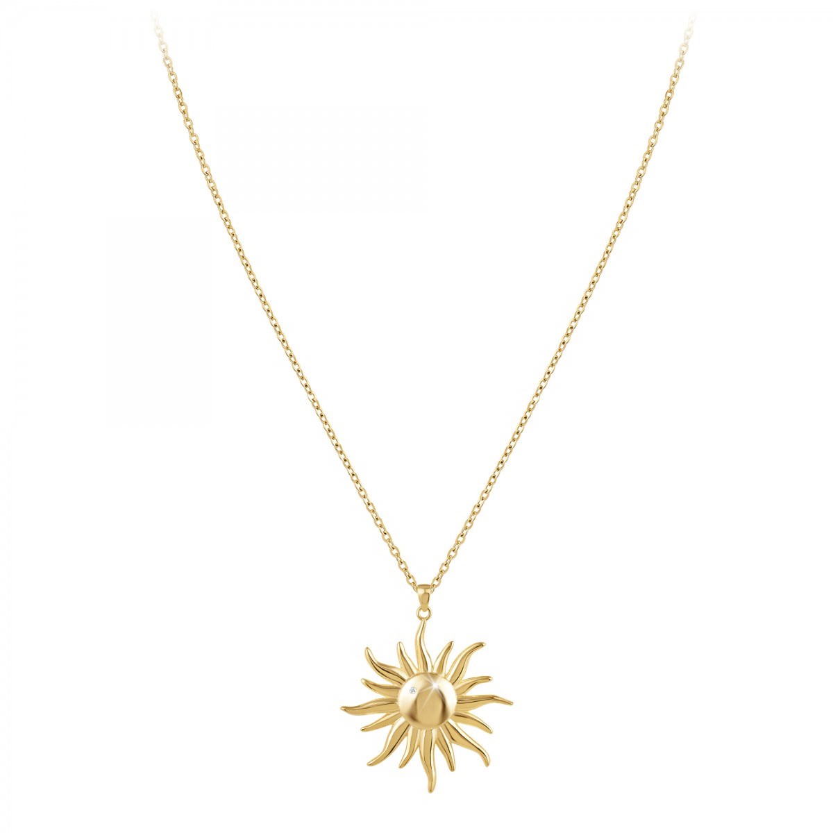 Collier soleil par SC Bohème orné d'un véritable diamant blanc