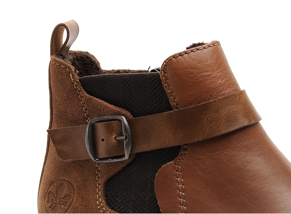 Rieker boots bottine plates femme z49a9 marron