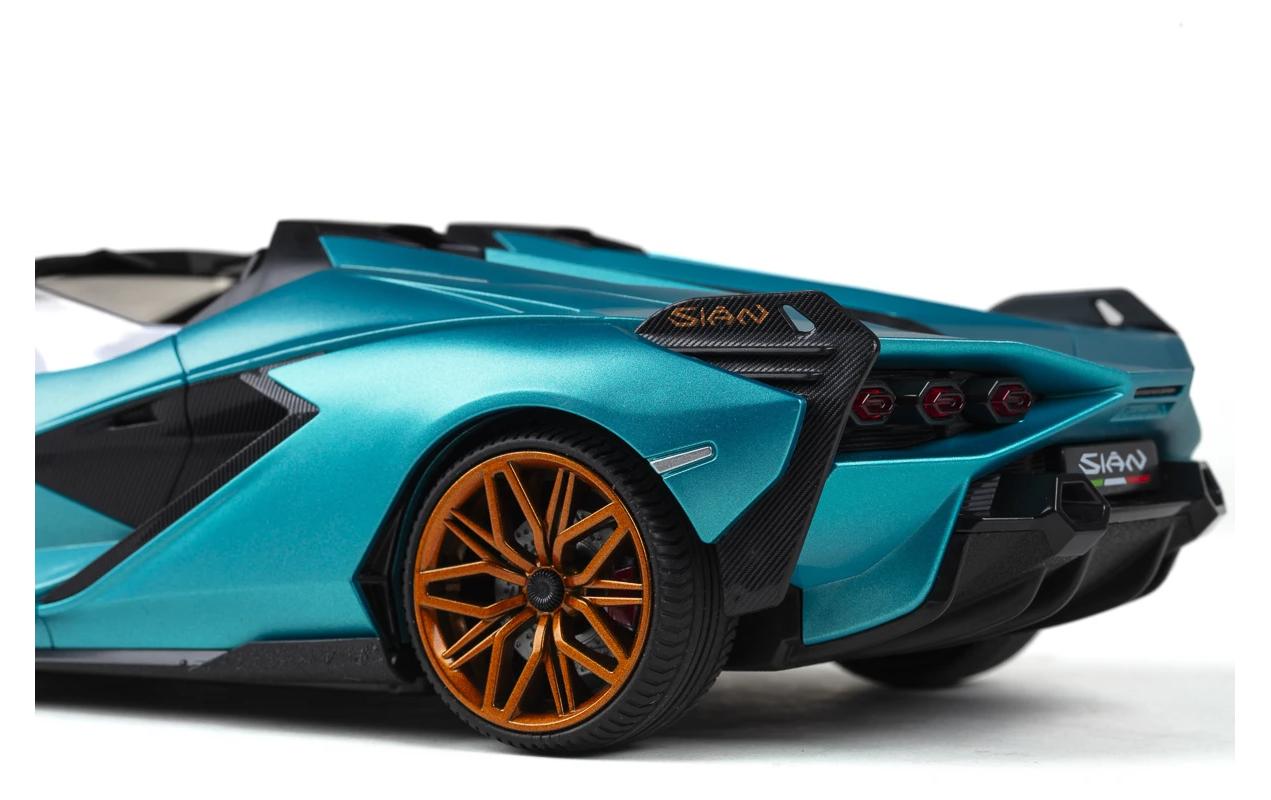 Auto Lamborghini Sian mit Licht, Türkis, 1:16Ferngesteuerter Sportwagen mit Licht für Kinder ab 6 Jahren