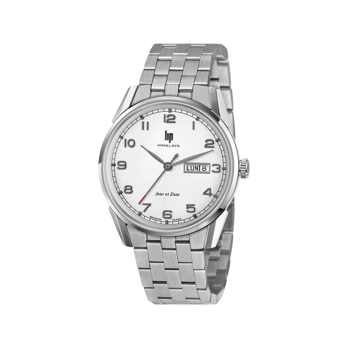 Montre LIP Himalaya homme acier bracelet métal argent