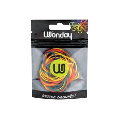 Wonday - Bracelets caoutchouc - élastiques - tailles et couleurs assorties - 250 g
